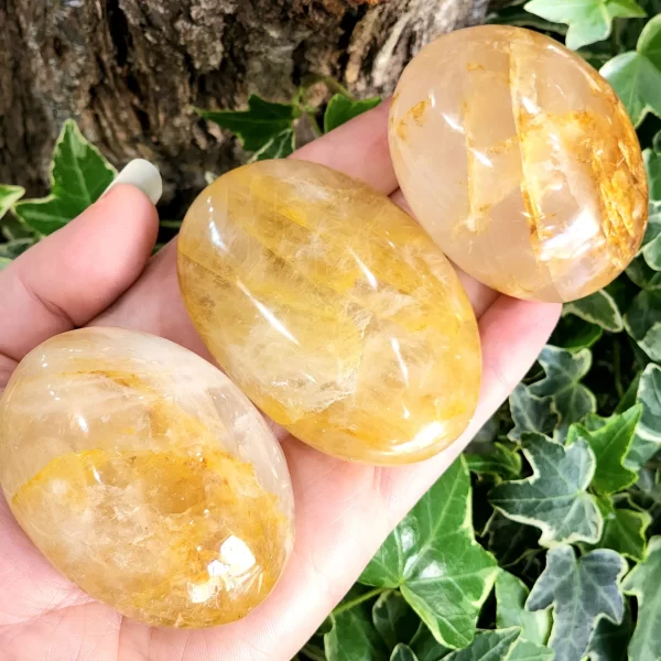 Golden Healer Lemurian Trommelsteen ca 6 cm – Meesterkristal voor Ziel, Lichaam & Spirit - Afbeelding 2