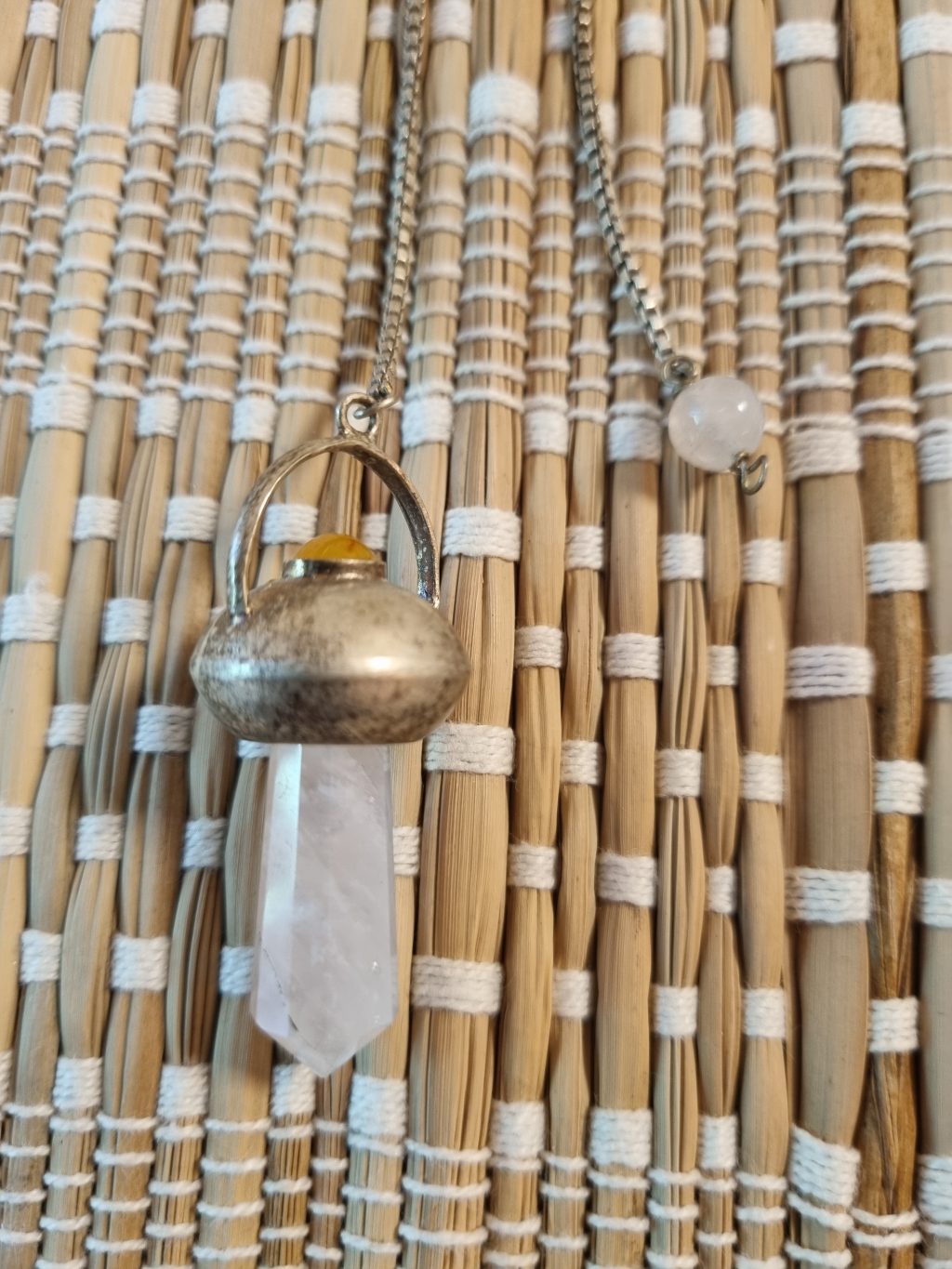 Bergkristal pendel met zilver – Zuivering, balans & helderheid - Afbeelding 2