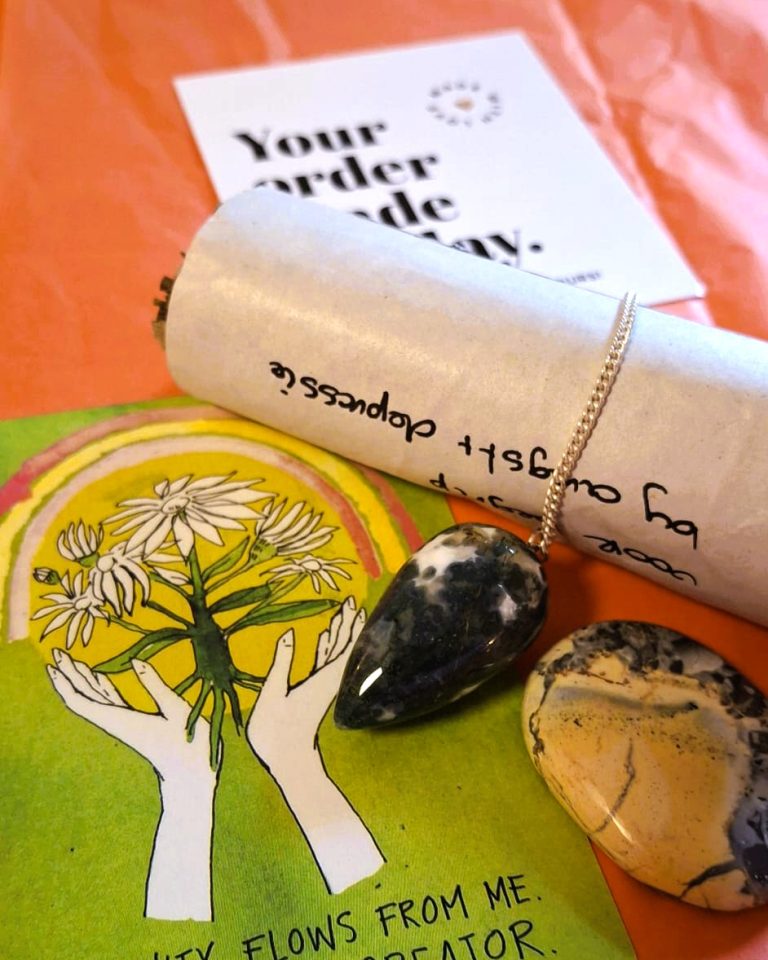 Pendel Groene Agaat & Maligano Jaspis Set – Edelstenen voor Rust & Harmonie